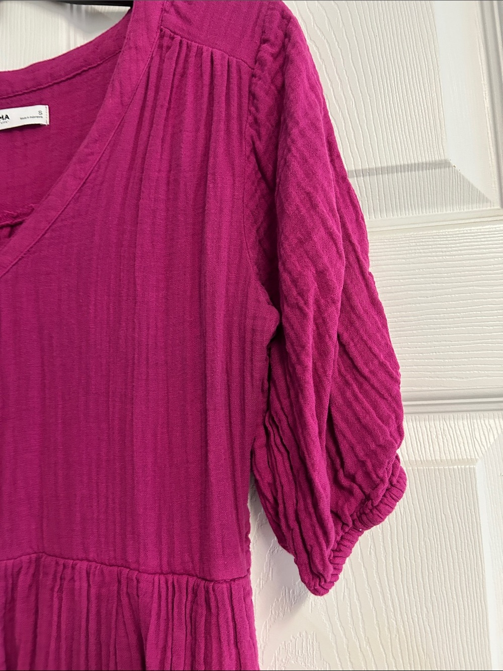 Sonoma Magenta Button-Front Midi Dress. WORN ONCE - Picture 6 of 11